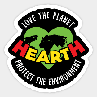 HeartH Love The Planet Protect the Environment Sticker